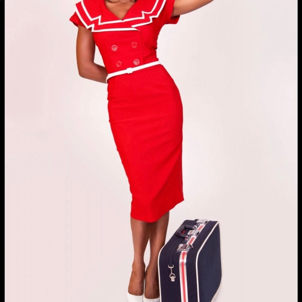 Tatyana boutique red sailor dress